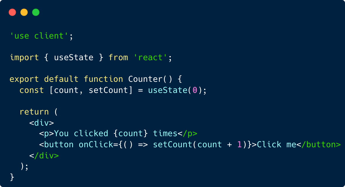 Example of a client component takes from Next.js docs